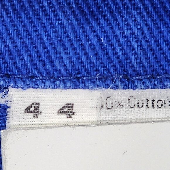 Mens DHE Blue Work Jacket 100% Cotton With Pockets Full Zipper Closure Size 44 - Picture 5 of 9